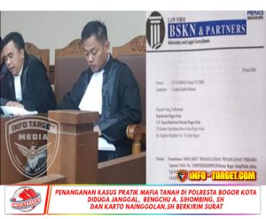 Penanganan Kasus Pratik Mafia Tanah Di Polresta Bogor Kota Diduga Janggal,  Bengchu A. Sihombing, SH Dan Karto Nainggolan,SH Berkirim Surat