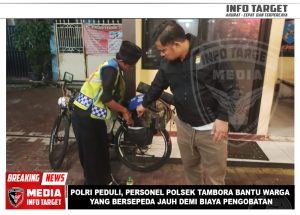 Polri Peduli, Personel Polsek Tambora Bantu Warga yang Bersepeda Jauh Demi Biaya Pengobatan