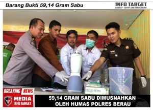 59,14 Gram Sabu Dimusnahkan Oleh Humas Polres Berau