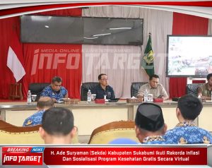 H. Ade Suryaman (Sekda) Kabupaten Sukabumi Ikuti Rakorda Inflasi Dan Sosialisasi Program Kesehatan Gratis Secara Virtual