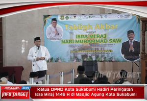 Ketua DPRD Kota Sukabumi Hadiri Peringatan Isra Miraj 1446 H di Masjid Agung Kota Sukabumi