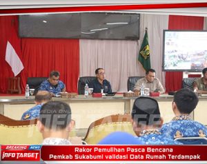 Rakor Pemulihan Pasca Bencana Pemkab Sukabumi validasi Data Rumah Terdampak