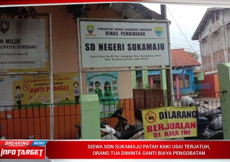 SISWA SDN SUKAMAJU PATAH KAKI USAI TERJATUH, ORANG TUA DIMINTA GANTI BIAYA PENGOBATAN