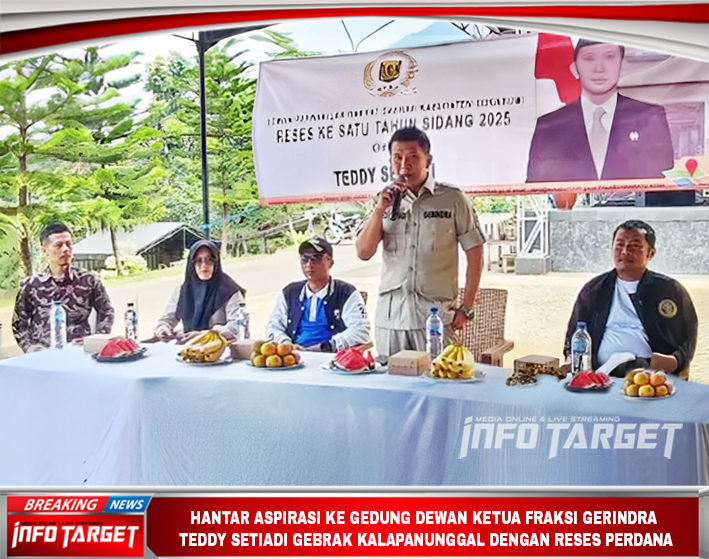 HANTAR ASPIRASI KE GEDUNG DEWAN KETUA FRAKSI GERINDRA TEDDY SETIADI GEBRAK KALAPANUNGGAL DENGAN RESES PERDANA