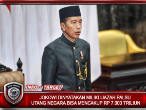 JOKOWI DINYATAKAN MILIKI IJAZAH PALSU, UTANG NEGARA BISA MENCAKUP RP 7.000 TRILIUN