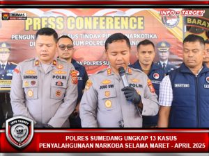 POLRES SUMEDANG UNGKAP 13 KASUS PENYALAHGUNAAN NARKOBA SELAMA MARET – APRIL 2025