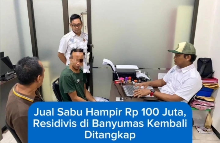 RESIDIVIS NARKOBA DITANGKAP LAGI, POLISI AMANKAN SABU HAMPIR 1 ONS