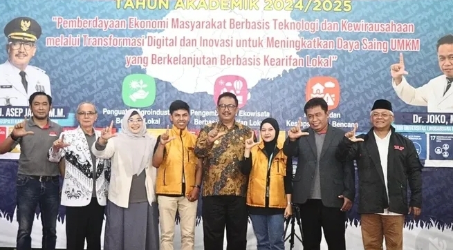 BUPATI LEPAS PESERTA KKN-PPM DAN TEMATIK UNIVERSITAS LINGGABUANA PGRI SUKABUMU TAHUN 2024/2025.