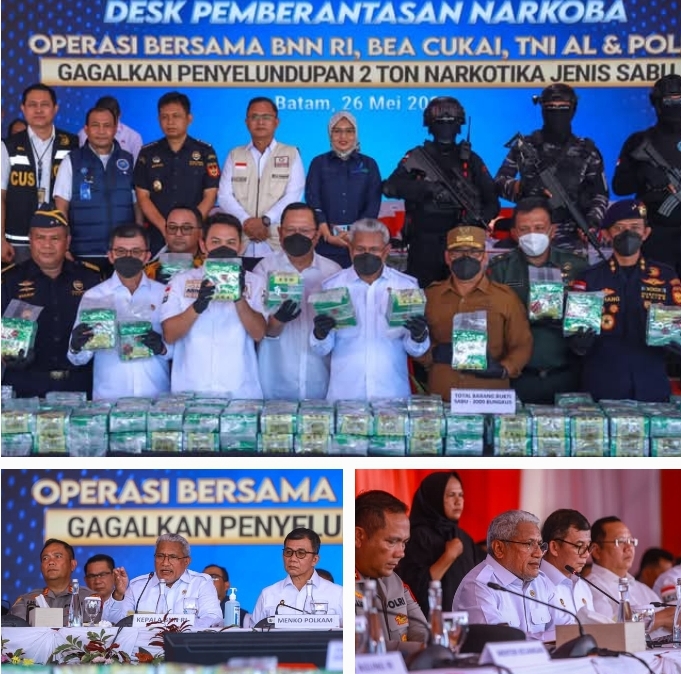 DUA TON SABU DISITA, BNN RI-POLDA KEPRI-BEA DAN CUKAI-TNI AL GAGALKAN UPAYA PENYELUNDUPAN SABU TERBESAR SEPANJANG SEJARAH