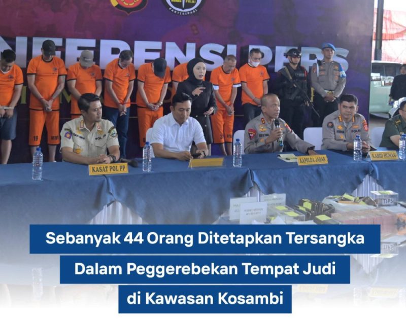 Sebanyak 44 Orang Ditetapkan Tersangka Dalam Peggerebekan Tempat Judi di Kawasan Kosambi