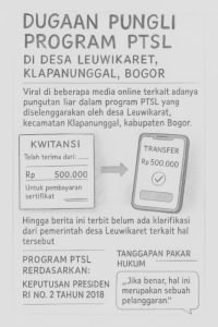 Dugaan Pungutan Liar Program PTSL di Desa Leuwikaret, Bogor Viral di Media Online