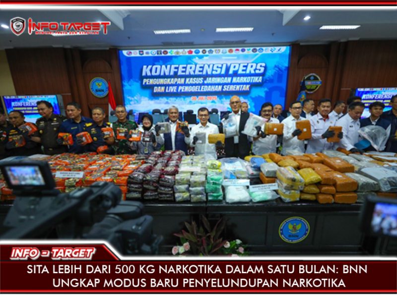 SITA LEBIH DARI 500 KG NARKOTIKA DALAM SATU BULAN, BNN UNGKAP MODUS BARU PENYELUNDUPAN NARKOTIKA