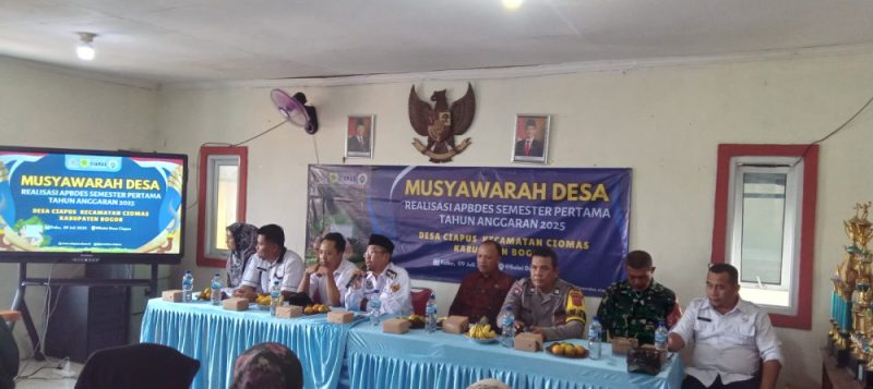 DESA CIAPUS GELAR MUSYAWARAH BAHAS REALISASI APBDES TAHAP PERTAMA 2025