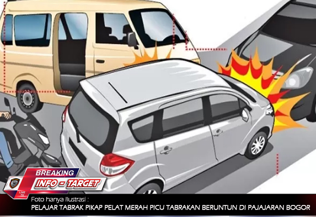 PELAJAR TABRAK PIKAP DINAS, PICU TABRAKAN BERUNTUN DI JALAN PAJAJARAN BOGOR