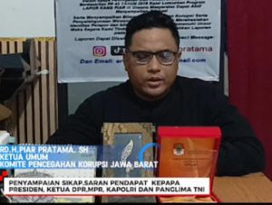 Ketua Umum Komite Pencegahan Korupsi Jawa Barat Sampaikan Surat Terbuka Kepada Presiden, DPR, Kapolri dan Panglima TNI