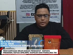KETUA UMUM KOMITE PENCEGAHAN KORUPSI JAWA BARAT SAMPAIKAN SURAT TERBUKA UNTUK PRESIDEN, DPR, KAPOLRI, DAN PANGLIMA TNI